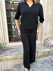 Wholesale Women's Knit Trousers Black - 32938 | REEL TRİKO - 3