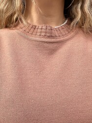 Wholesale Women's High Neck Knit Sweater - Camel - 31628 | REEL TRİKO - Thumbnail