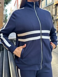 Wholesale Women's Navy Blue Zippered Tracksuit Set - 17980 | REEL TRİKO 1993 - 3