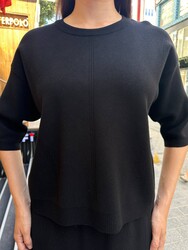 Wholesale Women's Black Shimmer Knit Sweater - 32161 | REEL TRİKO - Thumbnail