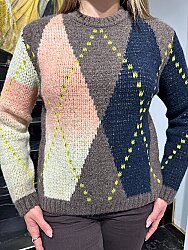 Wholesale Women’s Striped Colorful Knit Sweater - 26032 | REEL TRİKO - 2