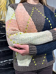 Wholesale Women’s Striped Colorful Knit Sweater - 26032 | REEL TRİKO - 3