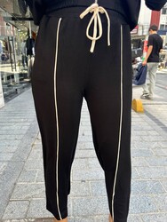 Wholesale Women's Tracksuit Set - Striped - Black - 18022 | REEL TRİKO 1993 - Thumbnail